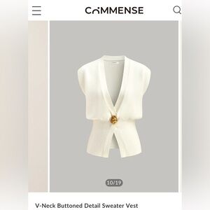 🆕 Commense VNeck Button detail Sweater vest